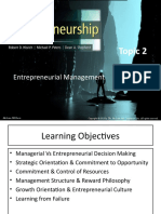 Topic 2: Entrepreneurial Management