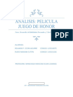 Analisis de Pelicula - Juego de Honor