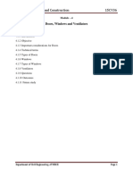 Building Materials and Construction 15CV36: Doors, Windows and Ventilators