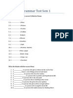 Grammar Test Sem 1: Fill in The Blanks With The Correct Collective Nouns