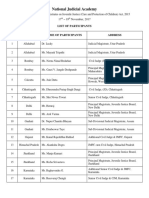 National Judicial Academy: List of Participants SL. No. High Court Name of Participants Address