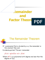 Remainder and Factor Theorems