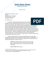 Grassley and Johnson Letter To FBI Wray - October 13 2020