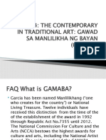 Lesson 4: The Contemporary in Traditional Art: Gawad Sa Manlilikha NG Bayan (Gamaba)