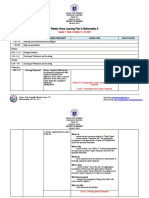 Weekly Home Learning Plan in Mathematics 8: Quarter 1, Week 3, October 19 - 23, 2020