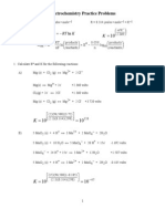 Solutions-Electrochemistry Practice Problems