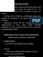 Definitions: Defenire, Meaning "To State The Limits Of" or "To