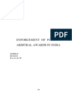 Enforcement of Foreign Arbitral Awards in India: Nithin.P HC16156 B.A.L.L.B "B"