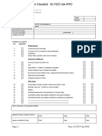 Pre-Pour Inspection Checklist 0C-F027-QA-PPIC: Date Sheet