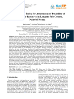 Water Quality Index For Assessment of Potability of Groundwater Resource in Langata Sub County, Nairobi-Kenya