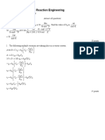 CHFEN 3553 Chemical Reaction Engineering: April 7, 2004 12:55 PM - 1:45 PM Answer All Questions