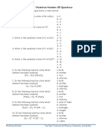 Oxidation Number-20 Questions: This Worksheet Is Fully Supported by A Video Tutorial