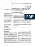 A Study of Protein Energy Malnutrition With Respect To Breast Feeding Practices in Less Than Six Year Children