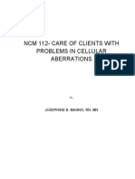 NCM 112-Care of Clients With Problems in Cellular Aberrations