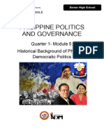 Philippine Politics and Governance: Quarter 1-Module 5: Historical Background of Philippine Democratic Politics