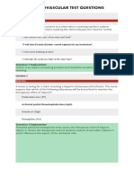 Cardiovascular Test Questions: "I Will Observe The Color of My Urine and Stool"