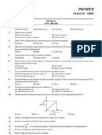 Physics: Class Ix - Cbse