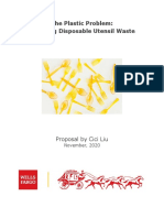 The Plastic Problem: Reducing Disposable Utensil Waste: Proposal by Cici Liu