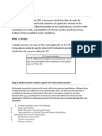 Step 1: Scope: Step 2: Determine The Criteria / Gather The Relevant Documents