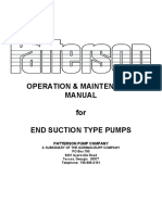 Operation & Maintenance Manual For End Suction Type Pumps: Patterson Pump Company