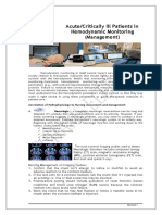 Acute/Critically Ill Patients in Hemodynamic Monitoring (Management)