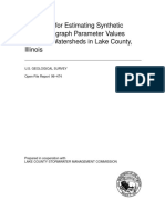 Equations For Estimating Synthetic Unit-Hydrograph Parameter Values For Small Watersheds in Lake County, Illinois