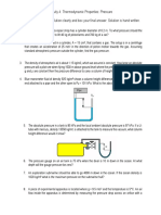 Assignment - Thermodynamic Properties Pressure