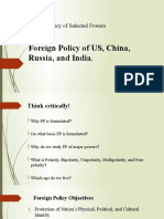 Foreign Policy of Selected Powers