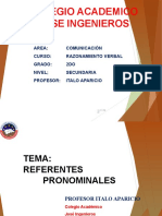 2do Sec. Rv. Semana 8 Referentes Pronominales