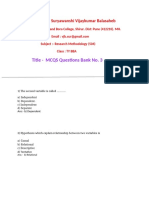 PDF MCQS Question Bank No. 3 For TY BBA Subject - Research Methodology