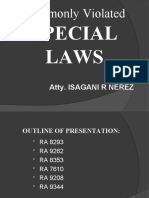 Special Laws: Commonly Violated