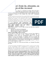 Effects of Trial in Absentia On The Right of The Accused