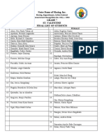 Grade 7 St. Valentine Final List