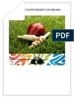 Physical Education Project On Cricket: Cricket - "A Magic Word in The Sphere of Sports."