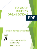 Forms of Business Org