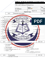 1st Year Math 1st Test Series