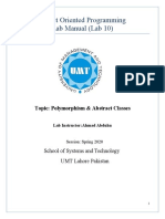 Object Oriented Programming Lab-10 (Polymorphism and Abstract Classes)