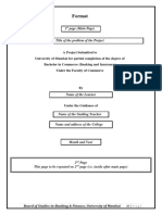 Format For Project Work Initial Pages