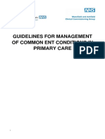 Guidelines For Management of Common Ent Conditions in Primary Care