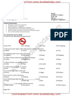 CBSE Class 5 Science Sample Paper Set A