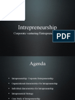 Intrepreneurship: Corporate Venturing/entrepreneurship