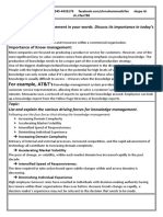 For Example, AT&T's: Topic: Define Knowledge Management in Your Words. Discuss Its Importance in Today's Organization