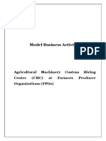Model Business Activity: Agricultural Machinery Custom Hiring Centre (CHC) at Farmers Producer Organizations (Fpos)