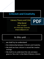 Criticism and Creativity