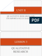 Unit Ii: Qualitative Research and Its Importance in Daily Life