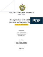 Compilation of Civil Law: Questions and Suggested Answers