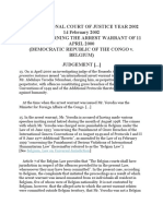 Arrest Warrant of 11 April 2000 Congo v. Belgium ICJ Reports 14 February 2002