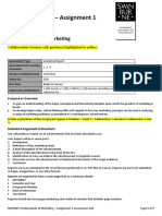 Assessment Task - Assignment 1: MKT10007 Fundamentals of Marketing