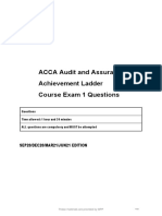 ACCA Audit and Assurance (AA) - Course Exam 1 - Questions - 2020