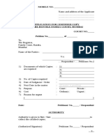 Application Format For Certified Copy From Court